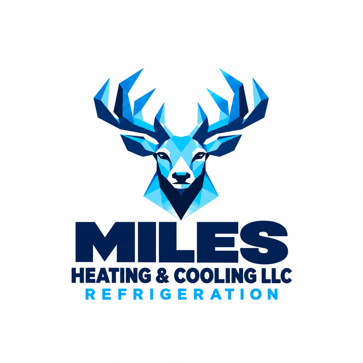 Miles Heating & Cooling LLC — glacier-blue elk logo